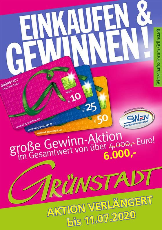 Wirtschaftsforum Grünstadt Gewinnaktion verlängert bis 11.07.2020