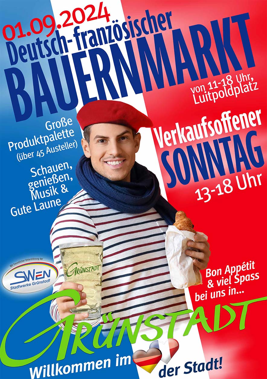 Dt.-frz. Bauernmarkt und verkaufsoffener Sonntag in Grünstadt